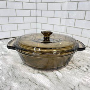 Anchor Hocking Glass Ovenware 1.5 Qt Casserole Dish Brown
